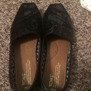 Black sequin Toms. Size 7.5